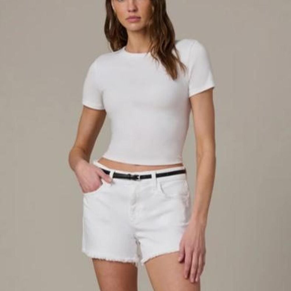 Joe’s Jeans “The Ozzie” white high rise cutoff denim shorts
